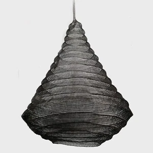 Lampada a sospensione in rete di ferro nero, paralume in rete metallica, lampada in filo nero - Foto 1 di 4