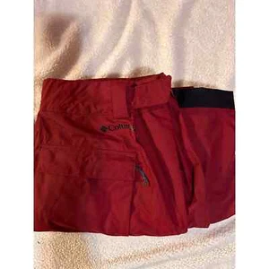 Columbia Sports Wear Ski Pant Men SZ L Red Zipper Insulated Pockets Logo Graphic - Picture 1 of 9