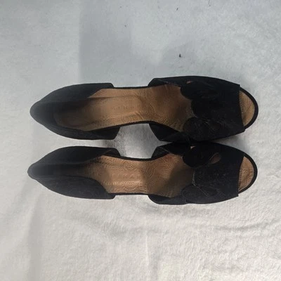 Zapatos Chie Mihara D'Orsay Tacón Alto Bloque Negro Gamuza Tacones Punta Abierta Talla 39.5 9.5 Foto 1 de 4