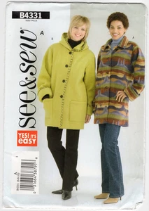 2004 See & Sew Butterick Sewing Pattern #B4331 Misses Jacket Size 6-22 Uncut - Picture 1 of 4