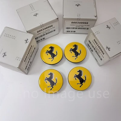 Ferrari 488 458 430 F12 GTC4  Roma Yellow Wheel Center Cap Set 340066 - Image 1 of 3