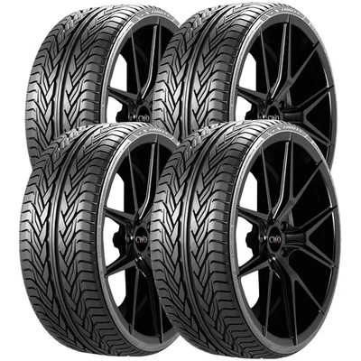 (QTY 4) 305/45R22 Lexani LX-Thirty 118V XL Black Wall Tires - Изображение 1 из 4