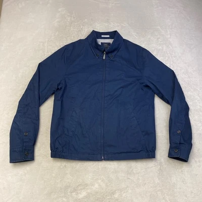 Jaqueta masculina Brooks Brothers 346 com zíper completo algodão azul marinho colarinho M média - Imagem 1 de 4