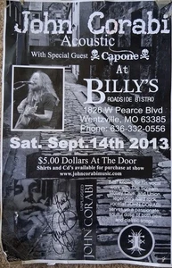 2013 selten signiert John Corabi/Capone @ Billy's Bistro Wentzville MO - Bild 1 von 2