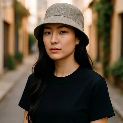 De colección LL Bean Mujer Talla S/M Tweed Cubo Sombrero Lana Virgen Mezcla Cachemira Y2K Foto 1 de 4