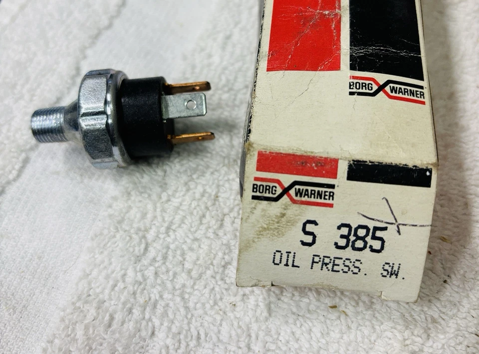 Interruptor de presión de aceite vintage BWD Borg Warner S385 1978-1988 AMC 79-85 Chrysler V8 Foto 1 de 1