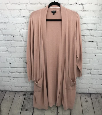 Top Torrid Mujer 3X Túnica Rosa Frente Abierto Manga Larga Informal Básico Foto 1 de 4