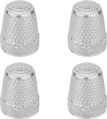 4 piezas de dedales de costura de metal para dedos, protectores de punta de dedo de metal pulgar F Foto 1 de 4
