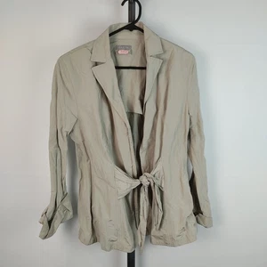 Katies Faux Suede Long Sleeve Open Mid Length Winter Jacket Womens Size 14 Ivory - Picture 1 of 8