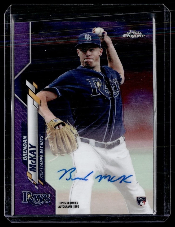 2020 TOPPS CHROME PURPLE /250 ROOKIE AUTO BRENDAN MCKAY RAYS - Image 1 of 1