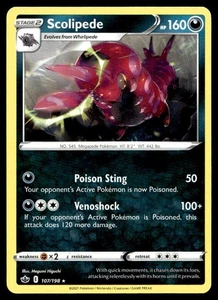Scolipede 107/198 Pokemon Card Chilling Reign Rare 160 HP Near Mint P29 - Picture 1 of 2