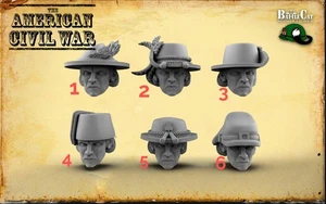 Battlecat Amercian Civil War Union Modular heads set 1 x80 28mm 1/56 - Picture 1 of 9