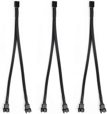 Aypzuke 3 Pack Computer PC PWM Fan Splitter Cable 1 to 2 (4 Pin+3 Pin)