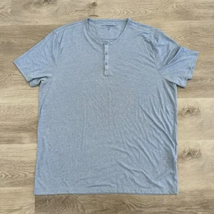 Collezione John Varvatos Modal Misto Righe Henley Uomo Taglia 2XL Blu Elasticizzato - Foto 1 di 6