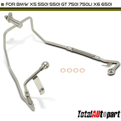 Turbocharger Oil Feed Line for BMW X5 550i 550i GT 750Li 750i X6 650i V8 4.4L - Image 1 of 4