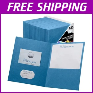 Hellblaue strukturierte Papierordner, 125er-Packung - Bild 1 von 10