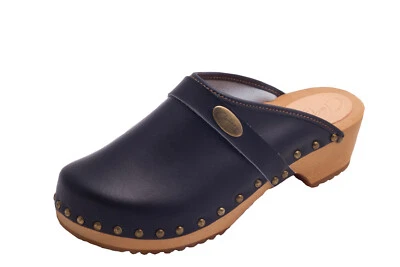 CLOGERS Originale Herren HOLZ Holzschuhe Schwarz 40-47 Clogs