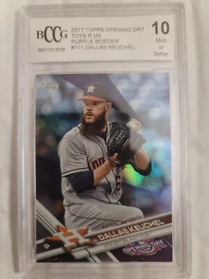 2017 TOPPS OPENING DAY DALLAS KEUCHEL PURPLE BORDER TOYS R US #171 BCCG10 - Image 1 of 3