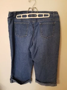 christopher and bankswomens 12 P capri jeans 4 pocket blue rolled up hem see ite - Picture 1 of 12