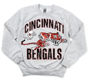 Retro Cincinnati Bengals NFL graphic ash Sweatshirt men women KV21679 - Picture 1 of 2