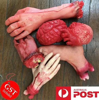Halloween Fake Body Parts Bloody Severed Arm Hand Tricky Foot Prank Props Toy AU - image 1 of 4