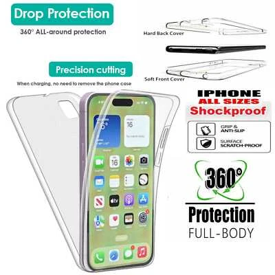360 Full Body Case For iPhone 16 15 14 13 12 11 Pro Max Mini XR 17 AIR 17 Pro - Image 1 of 4