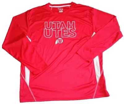 Champion U of U Utah Utes T-Shirt Mens 2XL Red Solid Long Sleeve Poly Pullover - Image 1 of 4
