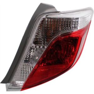 Halogen Tail Light For 2012-2014 Toyota Yaris Hatchback Right Clear/Red w/ Bulbs