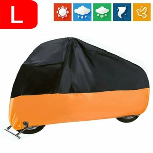 L Motorcycle Cover Waterproof Heavy Duty For Winter Outside Storage Snow Rain - Picture 1 of 12
