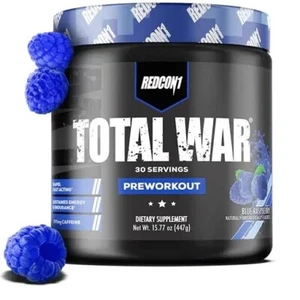 Redcon1 Total War Pre-workout Blue Raspberry - Pre-Workout Supplement - Picture 1 of 1