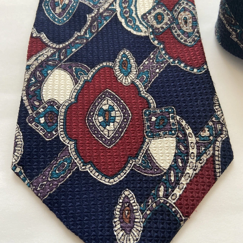 Oscar de la renta couture галстук 100% шелк США 4 «x 57» пейсли медальон жаккард - Изображение 1 из 4