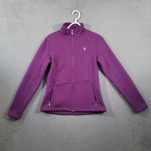 Maglione Spyder donna viola medio tinta unita nucleo Gorpcore full zip finto outdoor - Foto 1 di 14