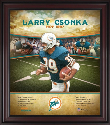 Larry Csonka Miami Dolphins Framed 15x17 Hall of Fame Career Profile Cover