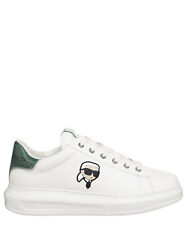 Karl Lagerfeld sneakers men kapri KL52533N01F White - Dark Green leather shoes