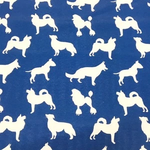 373. Tela de lino/algodón azul para perros. Precio por 1/2 metro - Imagen 1 de 3