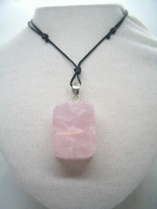 silver 925 pendant with QUARTZ PINK natural - pendant Stone Semiprecious - Picture 1 of 8
