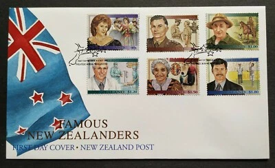 1995 New Zealand Famous New Zealanders 6v Stamps FDC - Image 1 of 3
