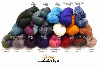 Arroyo by Malabrigo - Sport / DK Weight Yarn Superwash Merino Wool 40 COLORS