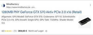 PNY GeForce GTX 570 Grafikkarte - GF GTX 570 - 1,25 GB SEHR SELTEN IN OVP! - Bild 1 von 6