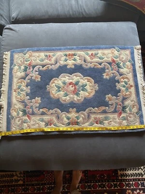 Alfombra de lana anudada a mano de colección años 60 70 100 % lana pila Pakistán boho 3x2 Foto 1 de 4