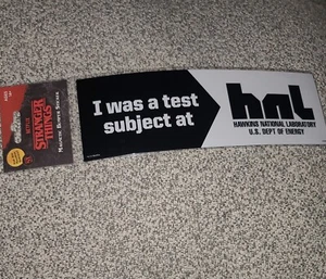 Stranger Things Magnetic Bumper Sticker I Was a Test Siubject at HNL - Picture 1 of 3