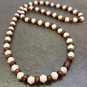 Wood Bead Necklace Men Women Tribal Surfer Prayer Boho Yoga Meditation Buddhist - Picture 1 of 2