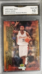 2003-04 Upper Deck Freshman Season Collection Lebron James Rookie RC #23 gma 10 - Picture 1 of 2