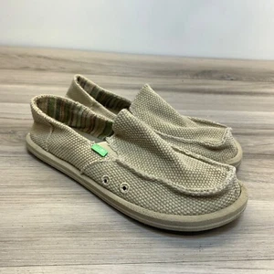 Sanuk Vagabond Sidewalk Surfer Loafer Shoe Boy 6 Khaki Slip On Youth SBF1061Y - Picture 1 of 10