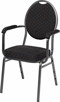 WORLDWIDE SEATING MONZA® mit Armlehnen schwarz Saalstuhl Stapelstuhl Stapelstühle Bankettstuhl