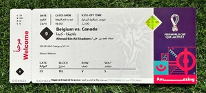 FIFA World Cup Qatar 2022 - Match 9 - Belgium vs. Canada - Unused Mint Ticket - Picture 1 of 2