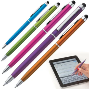5 Touchpen Kugelschreiber / Farbe: je 1x pink, orange, lila, hellblau, apfelgrün - Bild 1 von 1