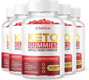 5 Pack-Sure Slim Keto ACV Gummies, Vegan, Weight Loss Supplement - 300 Gummies - Picture 1 of 2