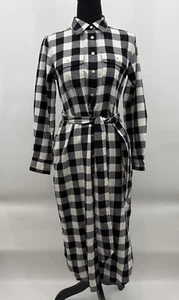 Lauren Ralph Lauren Dress Women 2 NEW Black White Plaid Long Sleeve Button Up - Picture 1 of 14