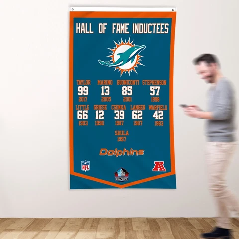 Miami Dolphins 3x5 ft Flag Hall of Fame Inductees NFL Super Banner FREE Shipping Cover